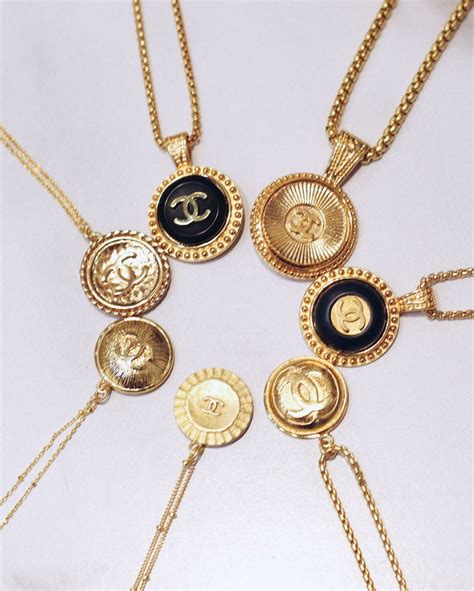 buy vintage chanel buttons|vintage chanel button necklace.